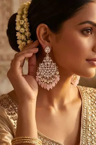   Beautiful Gold Plated Pearl Earrings for Wo  and Girls