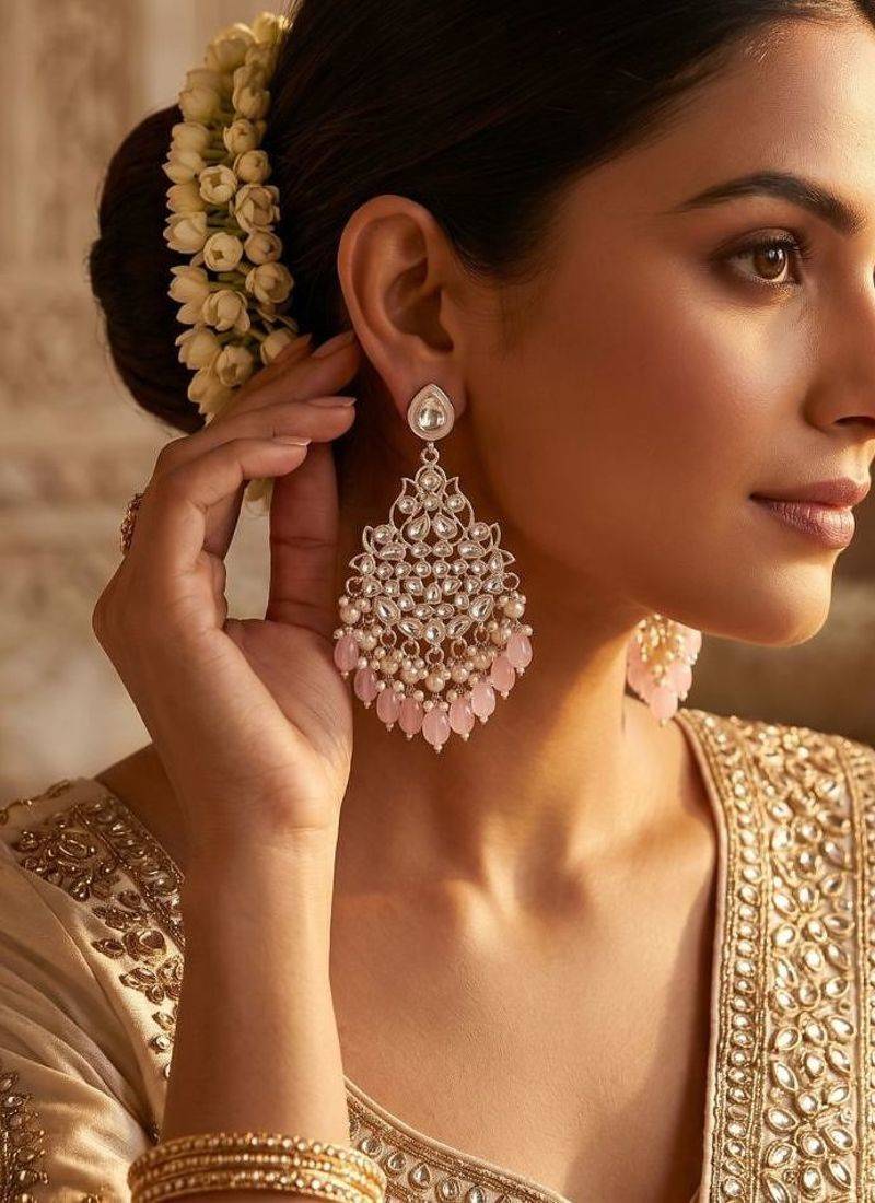   Beautiful Gold Plated Pearl Earrings for Wo  and Girls
