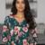 Green floral printed cotton tunic short kurti top for women