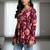 Maroon floral printed cotton tunic short kurti top for women