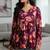Maroon floral printed cotton tunic short kurti top for women
