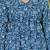 Blue floral printed cotton tunic short kurti top for women