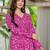 Pink floral printed cotton tunic short kurti top for women
