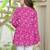 Pink floral printed cotton tunic short kurti top for women