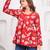 Red floral printed cotton tunic short kurti top for women