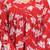 Red floral printed cotton tunic short kurti top for women