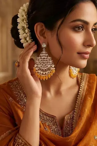   Beautiful Gold Plated Pearl Earrings for Wo  and Girls