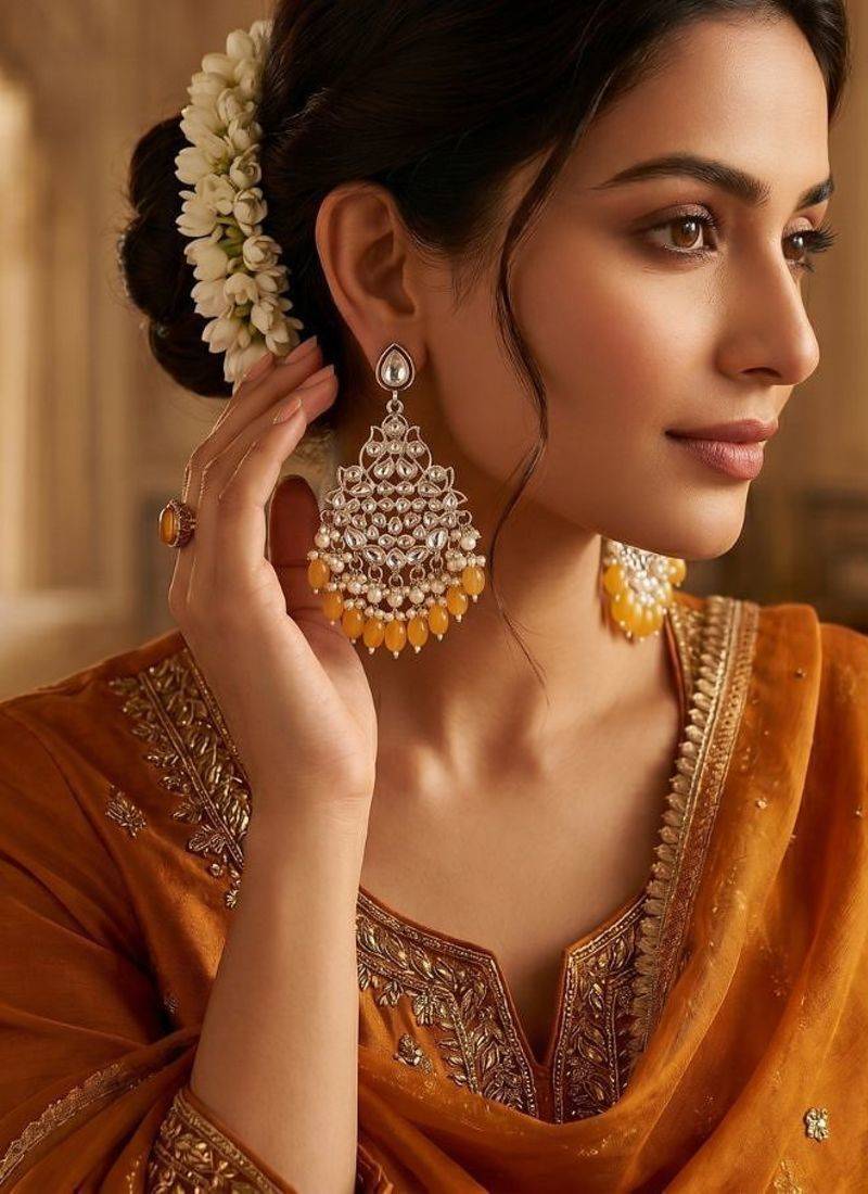   Beautiful Gold Plated Pearl Earrings for Wo  and Girls