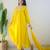 Yellow embroidered cotton kurta pant with dupatta