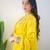 Yellow embroidered cotton kurta pant with dupatta