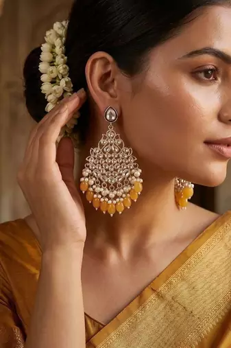   Beautiful Gold Plated Pearl Earrings for Wo  and Girls