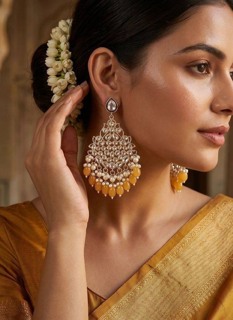   Beautiful Gold Plated Pearl Earrings for Wo  and Girls