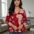 Red floral printed cotton tunic short kurti top for women