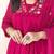 Pink embroidered cotton kurta pant with dupatta