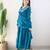 Blue embroidered cotton kurta pant with dupatta