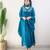 Blue embroidered cotton kurta pant with dupatta