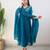 Blue embroidered cotton kurta pant with dupatta
