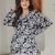 Black floral printed cotton tunic short kurti top for women