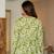 Green floral printed cotton tunic short kurti top for women