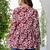 Maroon floral printed cotton tunic short kurti top for women