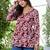 Maroon floral printed cotton tunic short kurti top for women