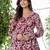 Maroon floral printed cotton tunic short kurti top for women