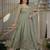 Light mehendi green cruncy silk party wear embroidery suit set