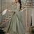 Light mehendi green cruncy silk party wear embroidery suit set