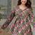 Green floral printed cotton tunic short kurti top for women