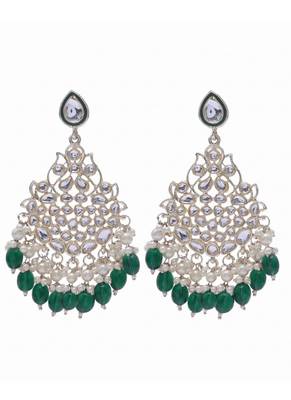   Beautiful Green Color Gold Plated Pearl Earrings for Wo  and Girls 5