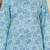 Blue floral printed cotton tunic short kurti top for women
