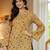 Yellow floral printed cotton tunic short kurti top for women