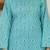 Turquoise floral printed cotton tunic short kurti top for women