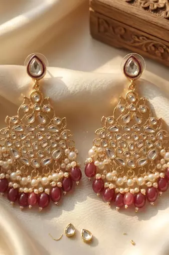   Beautiful Gold Plated Pearl Earrings for Wo  and Girls