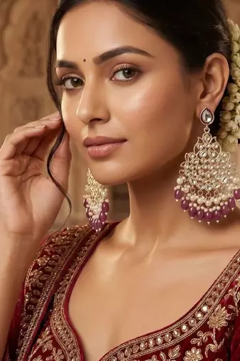   Beautiful Gold Plated Pearl Earrings for Wo  and Girls