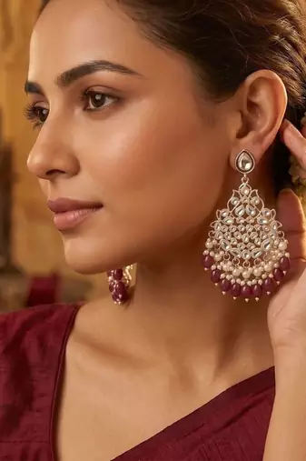   Beautiful Gold Plated Pearl Earrings for Wo  and Girls