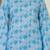 Blue floral printed cotton tunic short kurti top for women