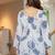 White floral printed cotton tunic short kurti top for women