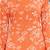 Orange floral printed cotton tunic short kurti top for women