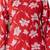 Red floral printed cotton tunic short kurti top for women