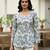White floral printed cotton tunic short kurti top for women