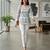 White floral printed cotton tunic short kurti top for women