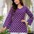 Purple floral printed cotton tunic short kurti top for women