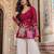 Maroon floral printed cotton tunic short kurti top for women