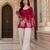 Maroon floral printed cotton tunic short kurti top for women