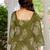 Olive floral printed cotton tunic short kurti top for women