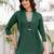 Green floral printed cotton tunic short kurti top for women