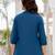 Blue floral printed cotton tunic short kurti top for women