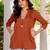 Brown floral printed cotton tunic short kurti top for women