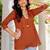 Brown floral printed cotton tunic short kurti top for women